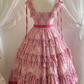 Robe de bal de princesse bustier à volants en satin long, robe de soirée C8117