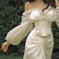 Robe de bal de princesse bustier à volants en satin long, robe de soirée C8117