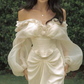 Robe de bal de princesse bustier à volants en satin long, robe de soirée C8117