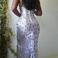 Graceful Spaghetti Straps Prom Dress Purple Floral Mermaid Evening Dress D0804