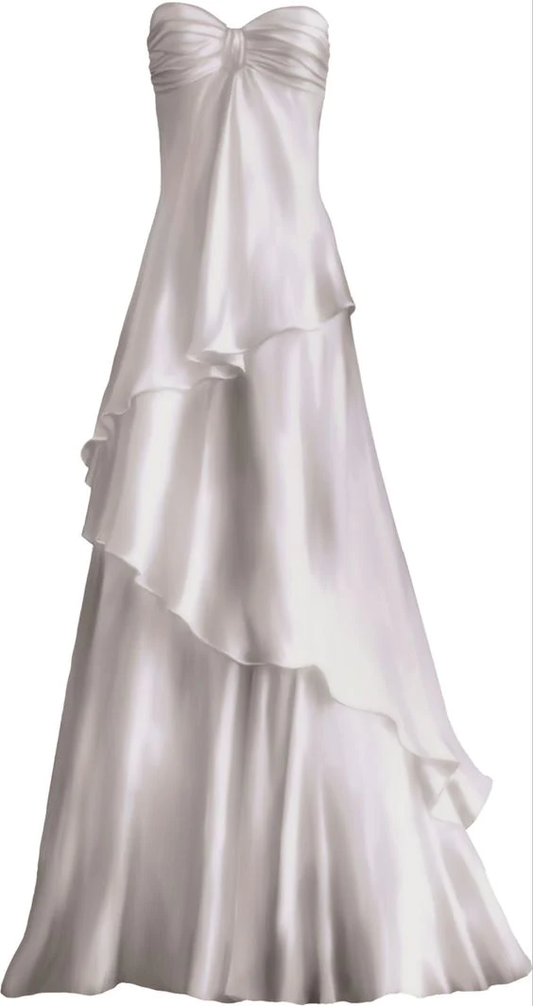 Vintage A line Strapless Long White Prom Dresses D080
