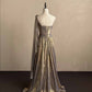 Ornate One Shoulder Prom Dress Beading Slit A-Line Evening Dress D0822