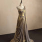 Ornate One Shoulder Prom Dress Beading Slit A-Line Evening Dress D0822