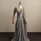 Ornate One Shoulder Prom Dress Beading Slit A-Line Evening Dress D0822