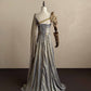 Ornate One Shoulder Prom Dress Beading Slit A-Line Evening Dress D0822