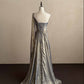 Ornate One Shoulder Prom Dress Beading Slit A-Line Evening Dress D0822