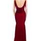 Sexy Mermaid Straps Lace Long Burgundy Prom Dresses D087