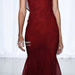 Sexy Mermaid Straps Lace Long Burgundy Prom Dresses D087