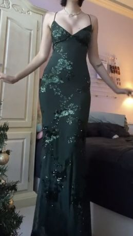 Sexy Mermaid Sleeveless Long Backless Dark Green Backless Prom Dresses D093