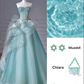 Pretty Ball Gown Sweetheart Tulle Green Long Evening Dress Prom Dresses With Ruffles C3454