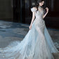 Elegant Mermaid Strapless  Long Prom Dress B441