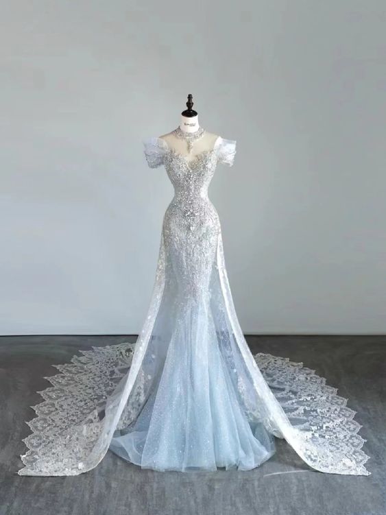 Elegant Mermaid Strapless  Long Prom Dress B441