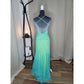 Vintage Mermaid Spaghetti Straps 90s Green Prom Dresses Evening Gowns With Beads C3032