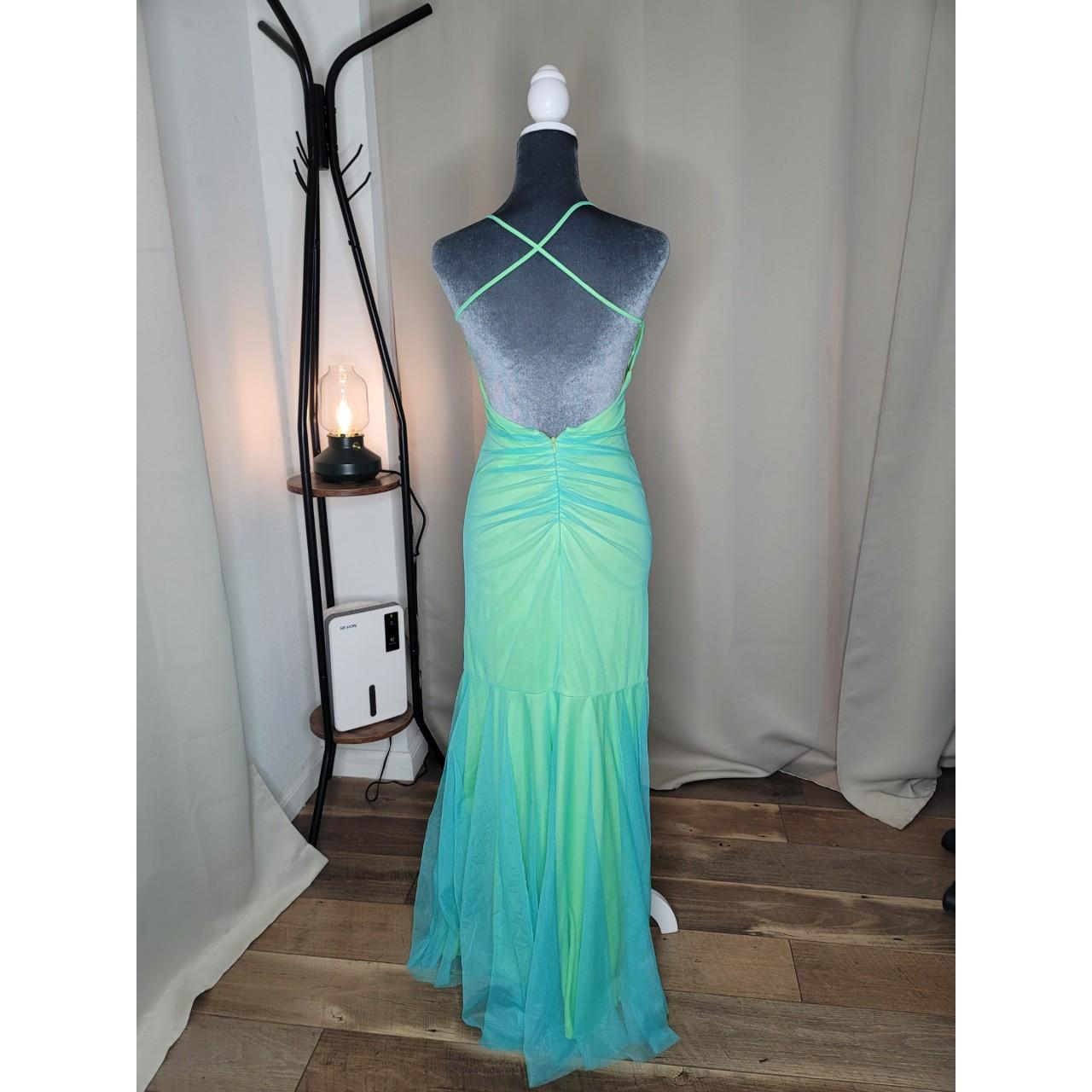 Vintage Mermaid Spaghetti Straps 90s Green Prom Dresses Evening Gowns With Beads C3032