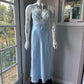 Vintage A line Spaghetti Straps Light Sky Blue Lace Long Prom Dresses Evening Dress C3089
