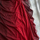 Robe de bal longue sexy en mousseline de soie bordeaux, ligne A, B361