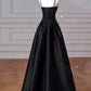 Sexy Wine Red A-Line Straps Satin Long Burgundy Prom Dresses D087