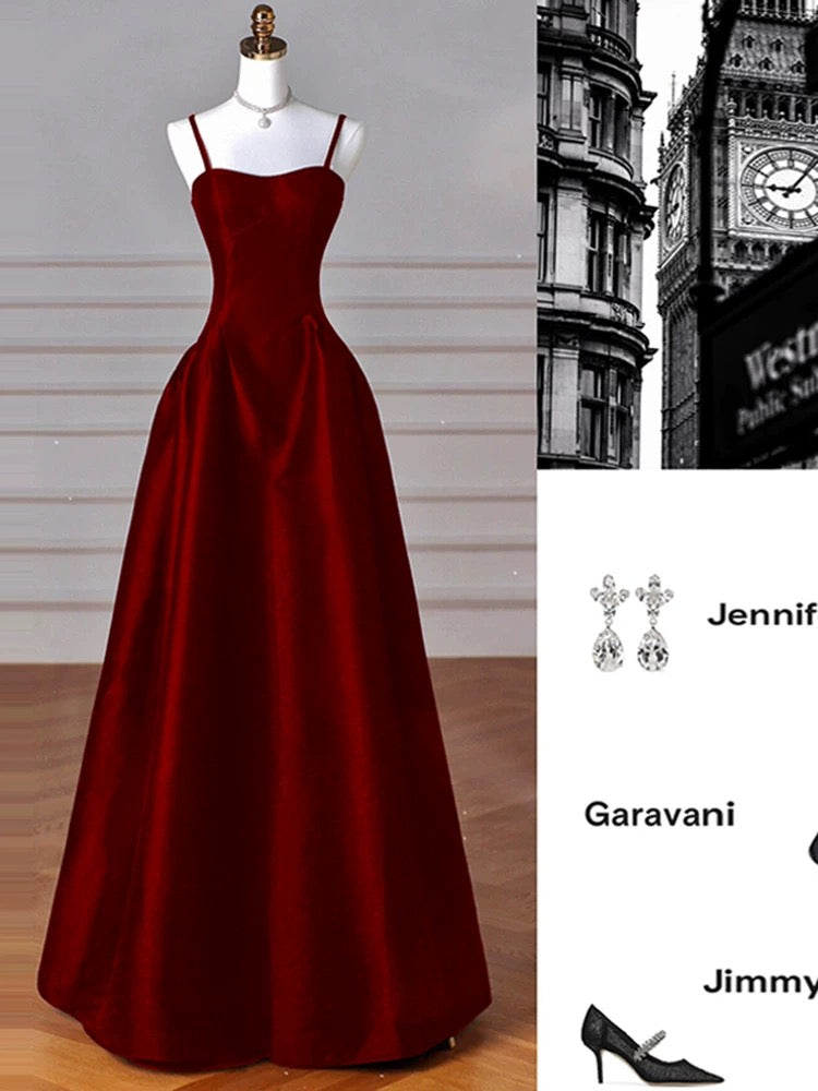 Elegant Black A-Line Satin Long Prom Dress Long Prom Dress B531