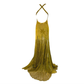 Robes de bal longues en dentelle verte, sirène modeste, bretelles Spaghetti, B758