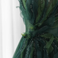 Ball Gown Spaghetti Straps Floor Length Dark Green Long Prom Dresses B008
