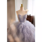Stunning Ball Gown Spaghetti Straps Tulle Lavender Sweet 16 Dresses B045