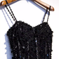 Sparkle A line StrapsTulle Beads Long Black Prom Dresses B040