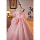 Superbe robe de bal à épaules dénudées en organza rose Sweet 16 robes B043