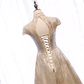 Sparkly A line High Neckline Sequin Gold Long Prom Dresses B032