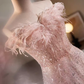 Modest A line Off The Shoulder Tulle Long Pink Prom Dress B128
