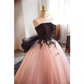 Vintage Ball Gown Strapless Tulle White Pink Sweet 16 Dresses B139