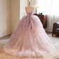 Vintage Ball Gown Strapless Tulle Pink Sweet 16 Dresses B145