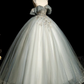 Vintage Ball Gown Tulle Sequin Lace Long Evening Dress Sweet 16 Dress B155