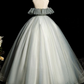 Vintage Ball Gown Tulle Sequin Lace Long Evening Dress Sweet 16 Dress B155