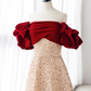 Robe de bal longue en velours rouge à paillettes Champagne A-Line B160