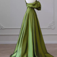 A-Line Strapless Green Long Prom Dress B162