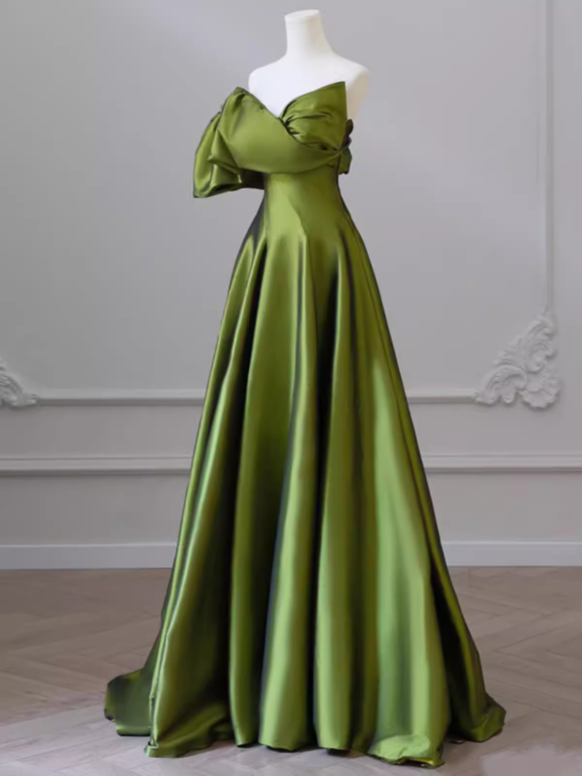 A-Line Strapless Green Long Prom Dress B162