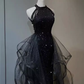 Sparkly Mermaid Sequin Black Long Prom Dress B167
