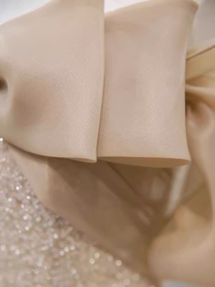 Sparkly A Line Off The Shoulder Champagne Sequin Long Prom Dress B169