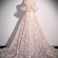 Beautiful A line Strapless Floral Long Prom Dress B176