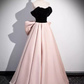 Simple A line Strapless Pink Satin Long Prom Dress B178