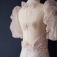 Robe de bal longue rose clair sirène scintillante B187