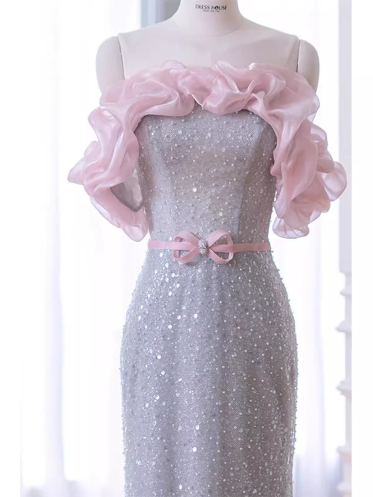 Mermaid Strapless Sequin Long Prom Dress B189
