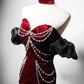 Unique Mermaid Velvet Burgundy Long Prom Dress B197