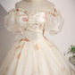 Robe de bal Vintage Champagne col en cœur Tulle longue robe douce 16 B208