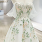 A-Line Off Shoulder Tulle Lace Applique White Long Prom Dress B232