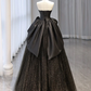Black Sweetheart Neck Satin Tulle Long Prom Dress B246