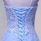 Elegant A line Strapless Sleelves Long Light Sky Blue Prom Dress B428