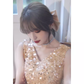 Elegant A line V Neckline Tulle Long Champagne Prom Dress B430