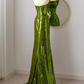 Elegant Mermaid Strapless Long Sequin Green Prom Dress B435