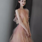 Lovely A line Pink Tulle Long Prom Dress B653